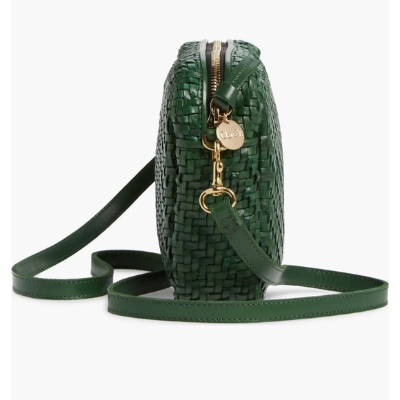 Clare V. Midi Sac Woven Leather Crossbody Green - Picture 2 of 10